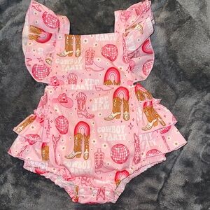 SHEIN Pink Cowboy Party Kids One Piece